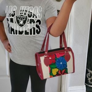 Floral embroidered handbag,